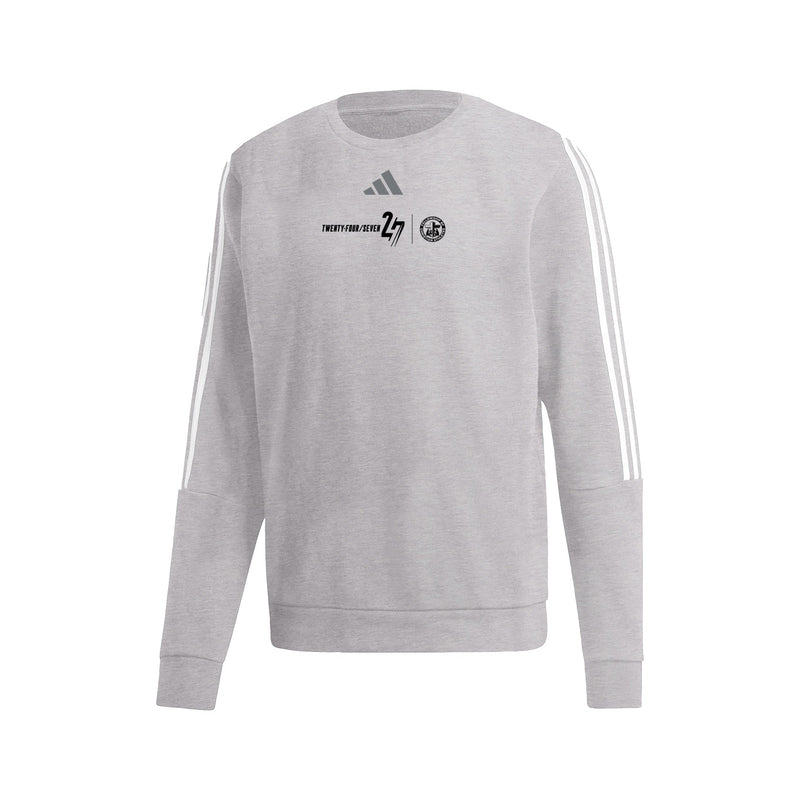 3-Stripe Crew - Medium Grey Heather