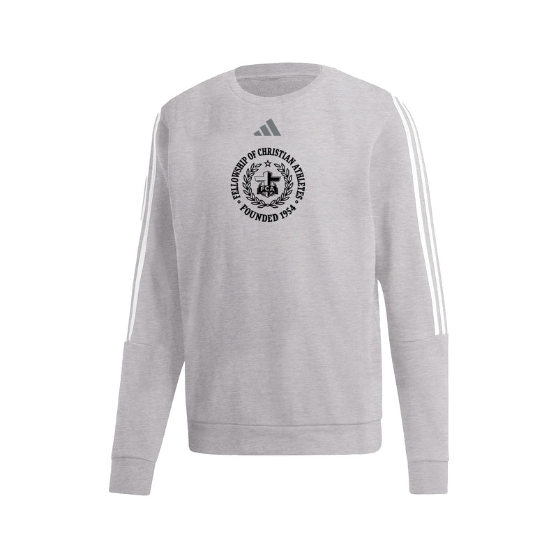 3-Stripe Crew - Medium Grey Heather